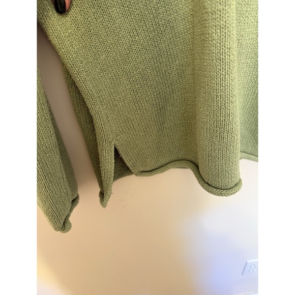 LL Bean Sweater Women's Silk Cotton XL Green Vneck 0AJV8 - Picture 4 of 7